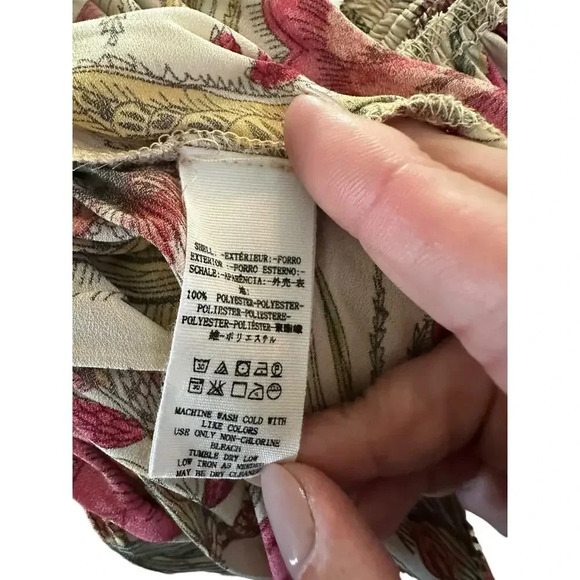 Free People Haze Bird Floral Printed Ruffle Trim Boho Tunic Top Size XS - Picture 7 of 14